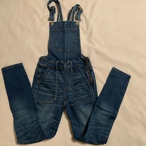 Madewell denim skinny bib overalls side zip
